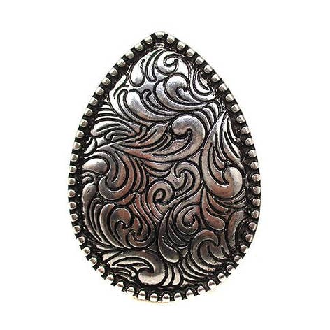 WESTERN ETCHED TEARDROP CUFF RING for wholesale by Snowing West