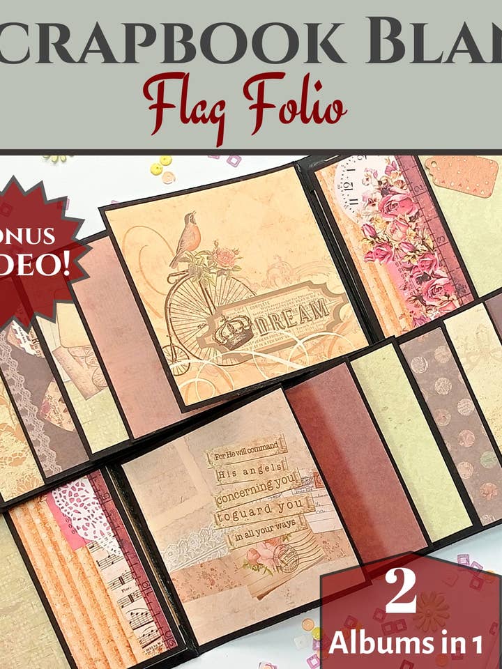CrafTreat Flag Folio DIY Scrapbook Blanks-Black & Kraft for wholesale by CrafTreat