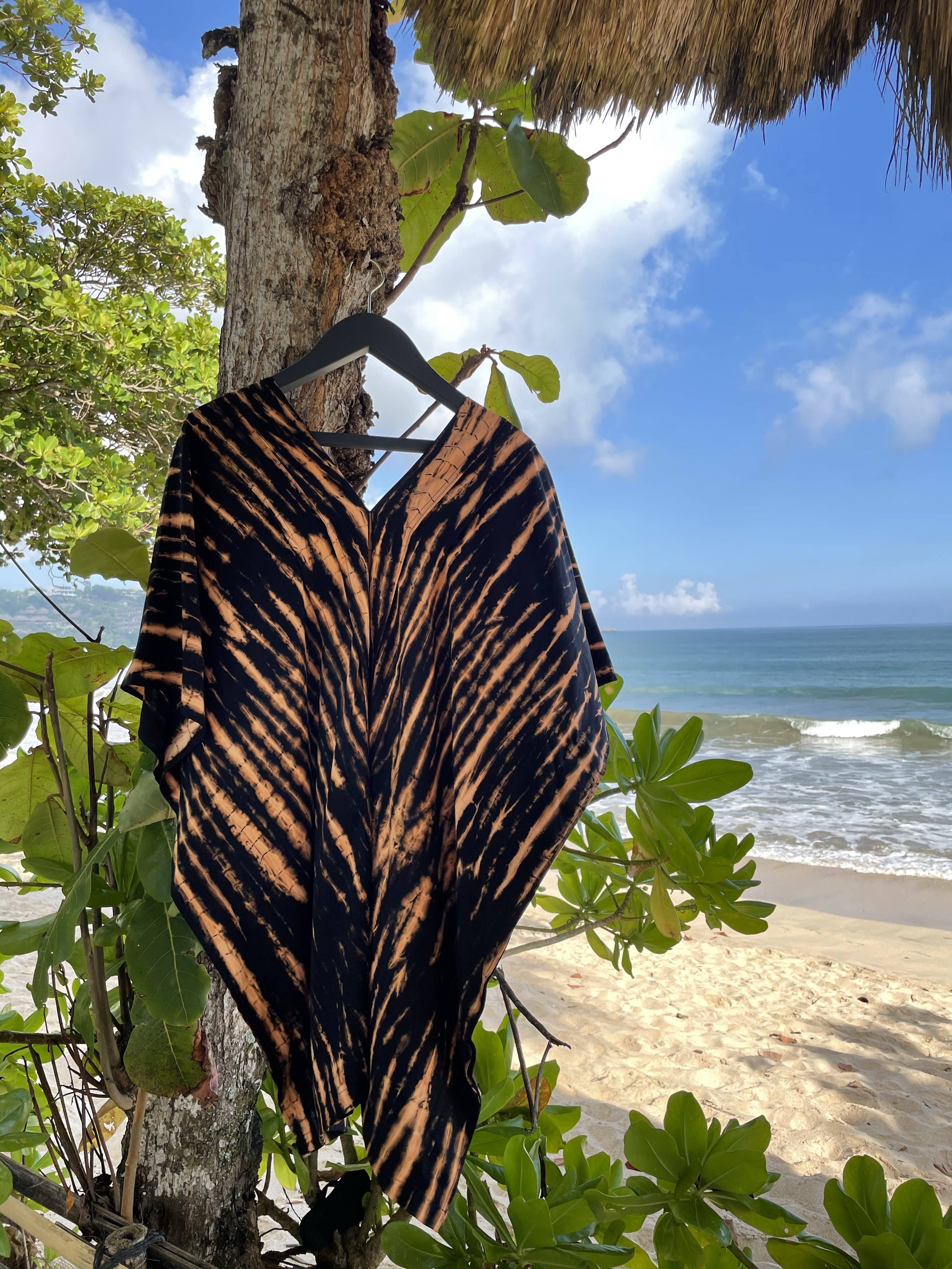 Mahisi - Wholesale Kaftan - Women's - Black Brown Tie Dye Kaftan Dress3