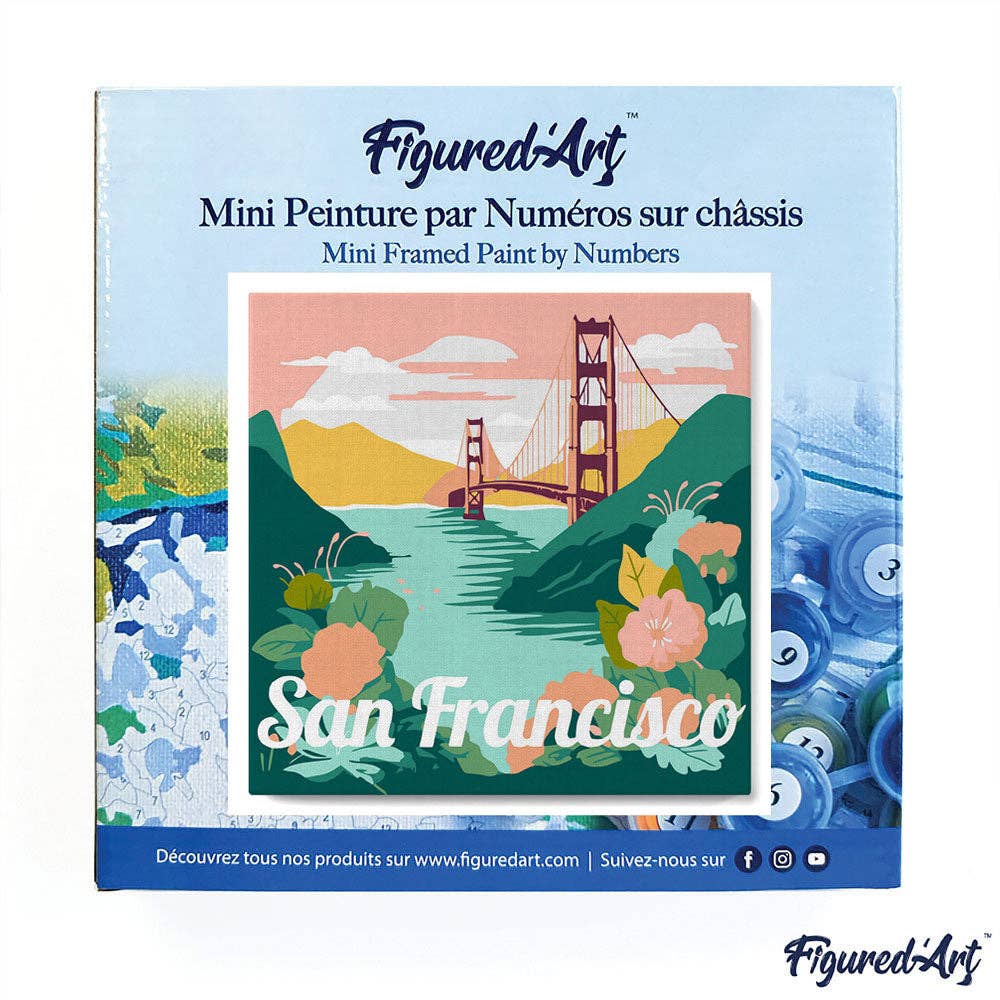 Figured'Art - Wholesale DIY Craft Kit - Mini Paint by numbers Travel Poster San Francisco framed2