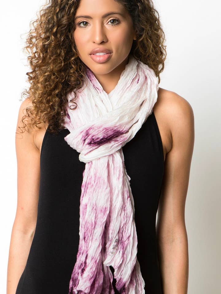 Amethyst Crinkled Air-Silk Scarf for wholesale by Viva La Silk