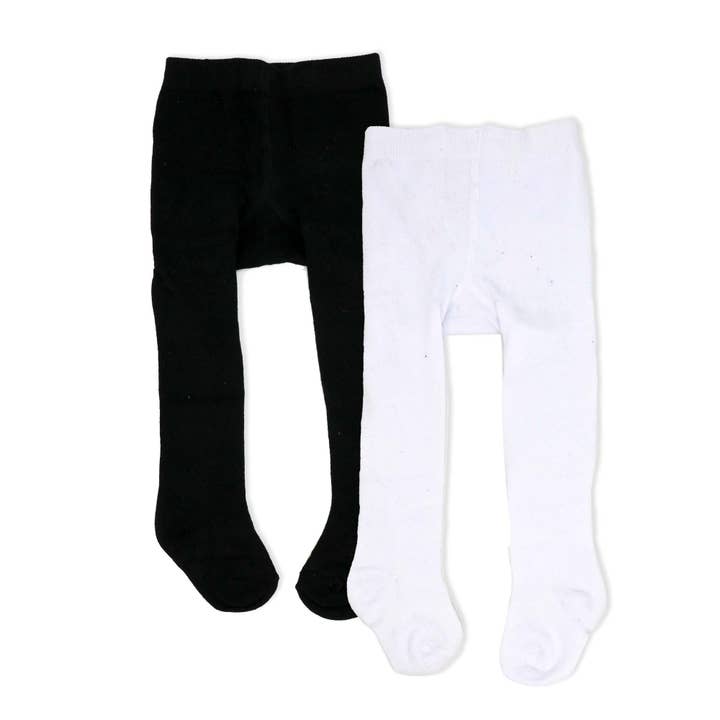2 Pack Tights: Black & White for wholesale by Rose Textiles