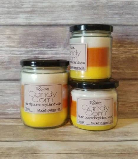 R&W Company LLC - Venta al por mayor Velas en tarros - Velas Candy Corn
