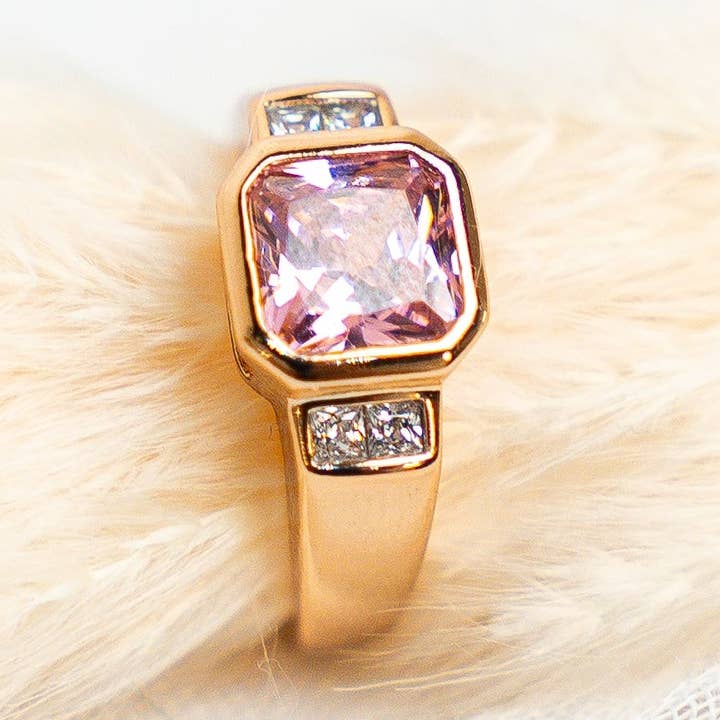 Ich bin furchtlos ich PINK Zirkonia-Ring für den Großhandel von Harma