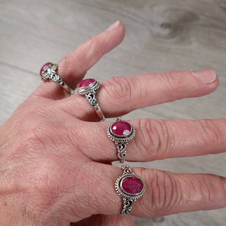 Keystone Crystals - Wholesale Single stone/solitaire ring - Gemstone Ring Sterling Silver 925 Victorian Double Swirl4