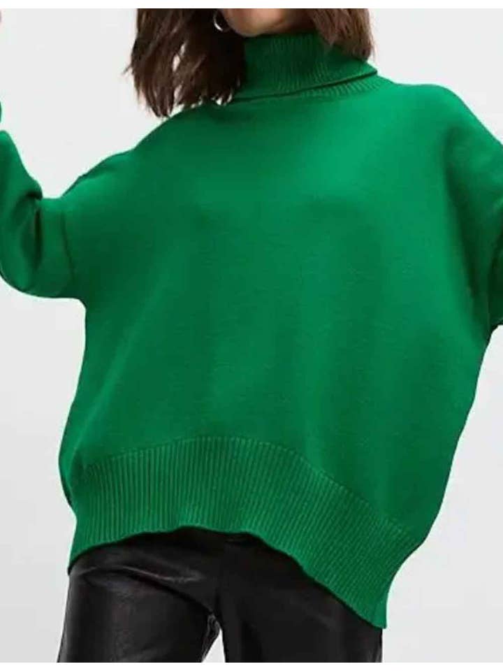 Sweetkama - Wholesale Knit Sweater - Women's - Ladies Solid Color Turthleneck Long Sleeves Knit Sweater5