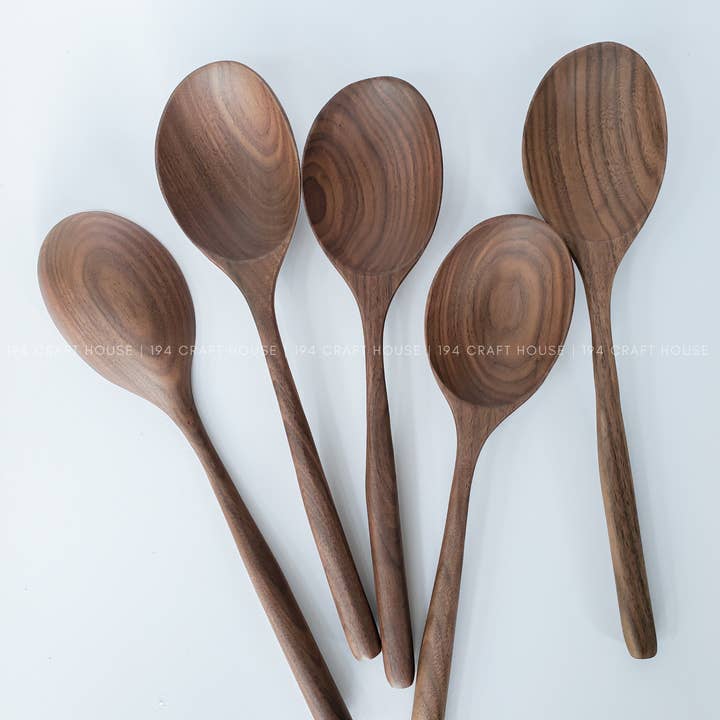 194 Craft House - Wholesale Serving utensil - Large Walnut Wooden Spoon - Kitchen Serving Utensils6