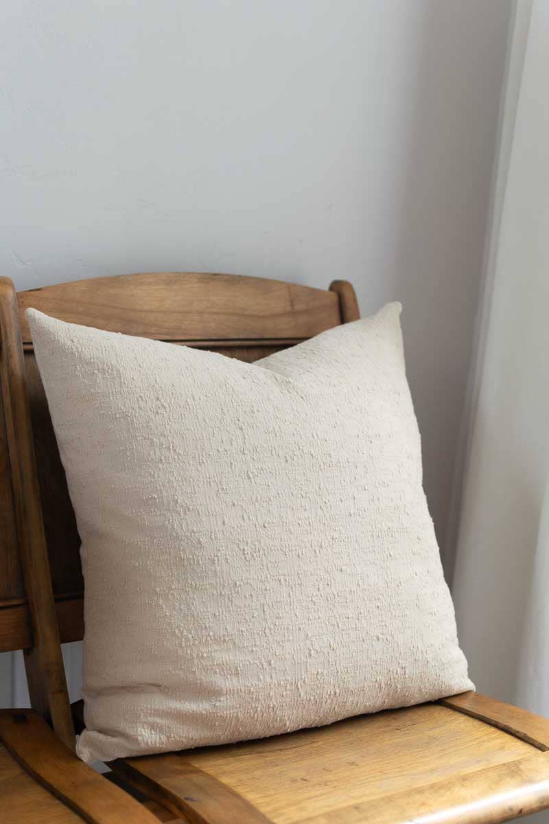 Fair + Simple - Wholesale Throw/Decorative Pillow - Woven Pillow in Textured Beige1