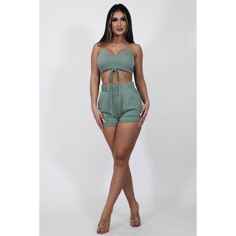 FRENCH TERRY TANK TOP AND SHORT SET ST2961 for wholesale by Junie