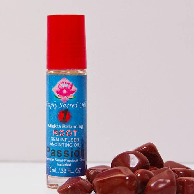 Chakra 1 – Red Root/Passion Made with Essential Oils for wholesale by Simply Sacred Oils, Inc.