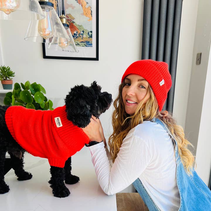 Lava Orange British Wool Beanie Hat for wholesale by Wag and Wool