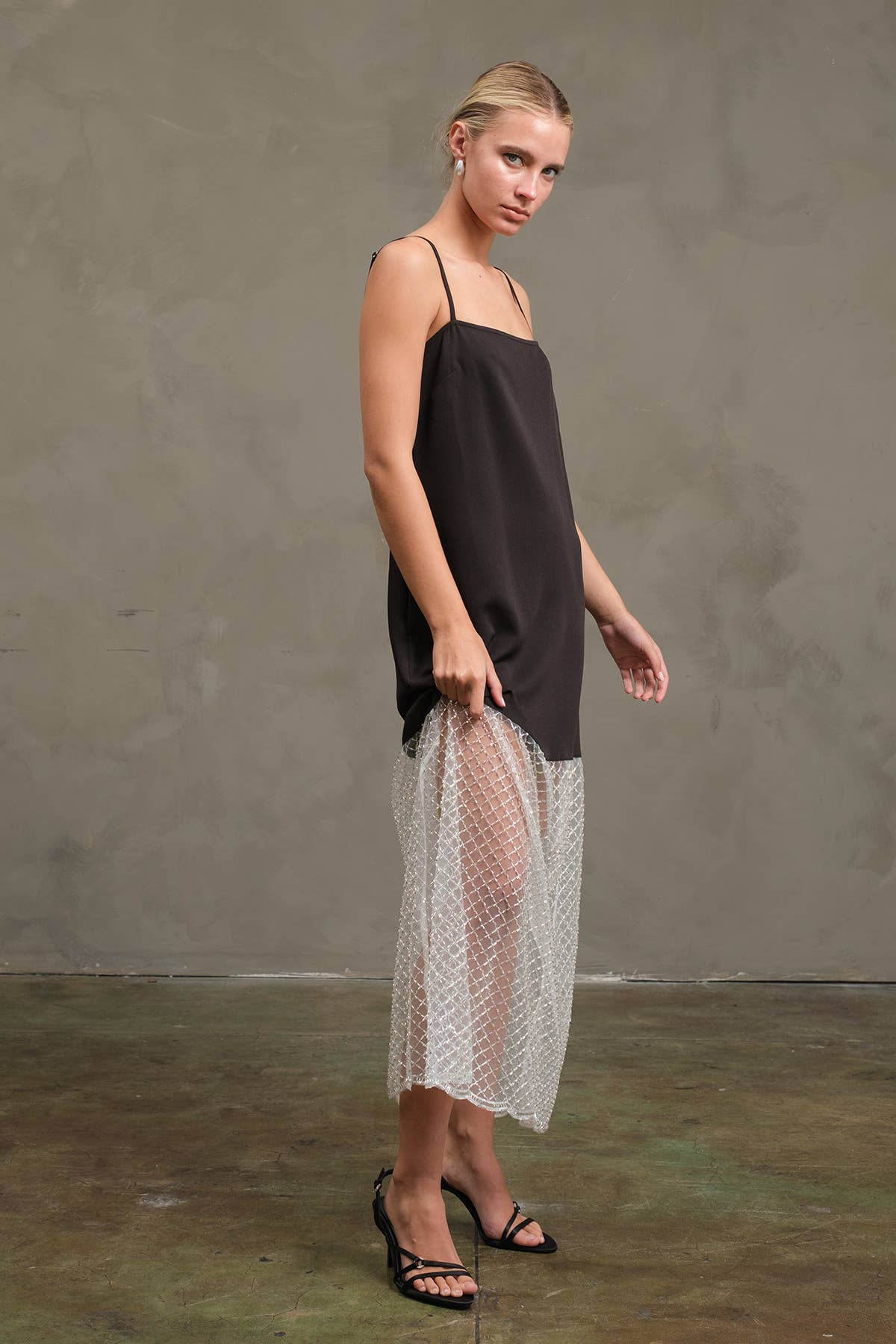 Noir Robe Cocktail à Perles - RD1188 en vente sur Faire4