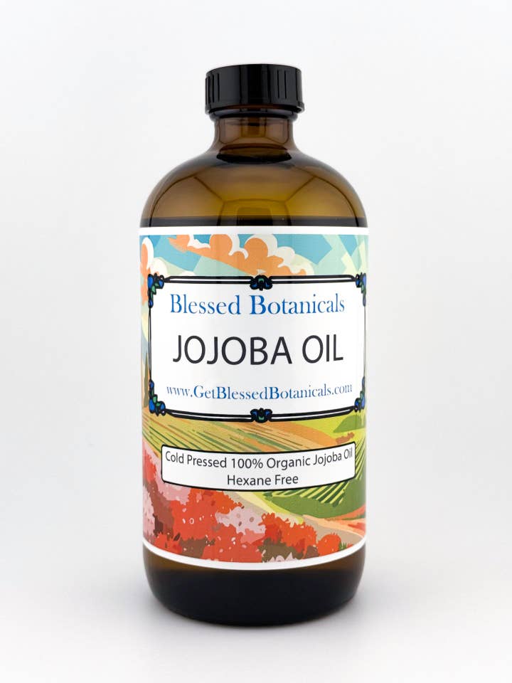 Huile de Jojoba Bio – Pressée à Froid, Non Raffinée | Hydratant Visage & Corps pour Tous Types de Peaux (16 Onces) pour la vente par Blessed Botanicals
