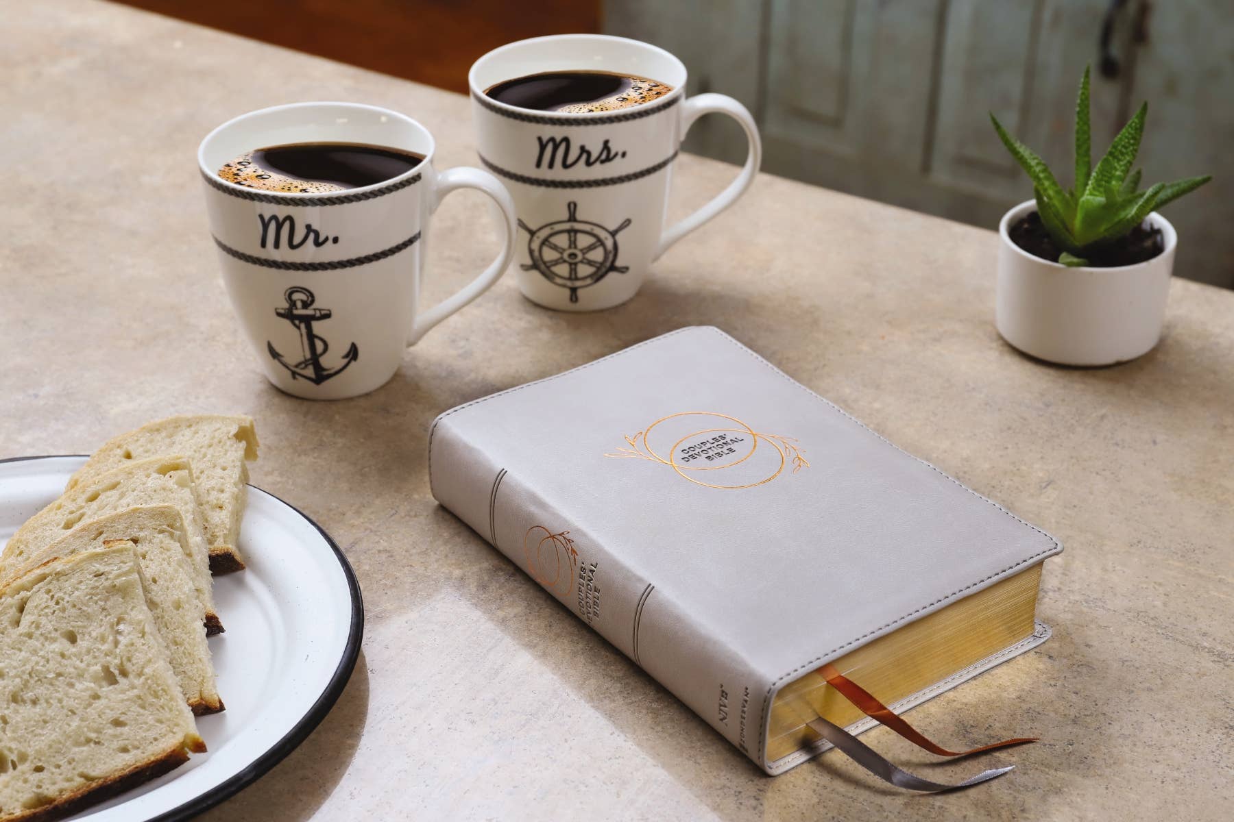 HarperCollins Christian Publishing - Wholesale Religion - NIV Couples' Devotional Bible Leathersoft, Stone2