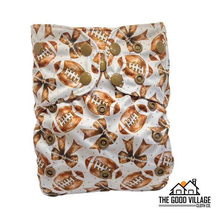 One Size Pocket Diaper - Gridiron Glam for wholesale by The Good Village Cloth Co + Market