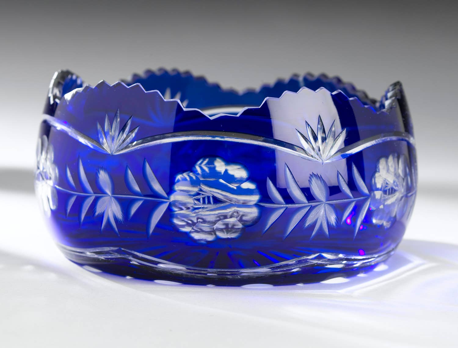 AA Importing - Wholesale Decorative Plate/Dish/Bowl - Cut to Clear Glass Bowl, in Blue or Red0