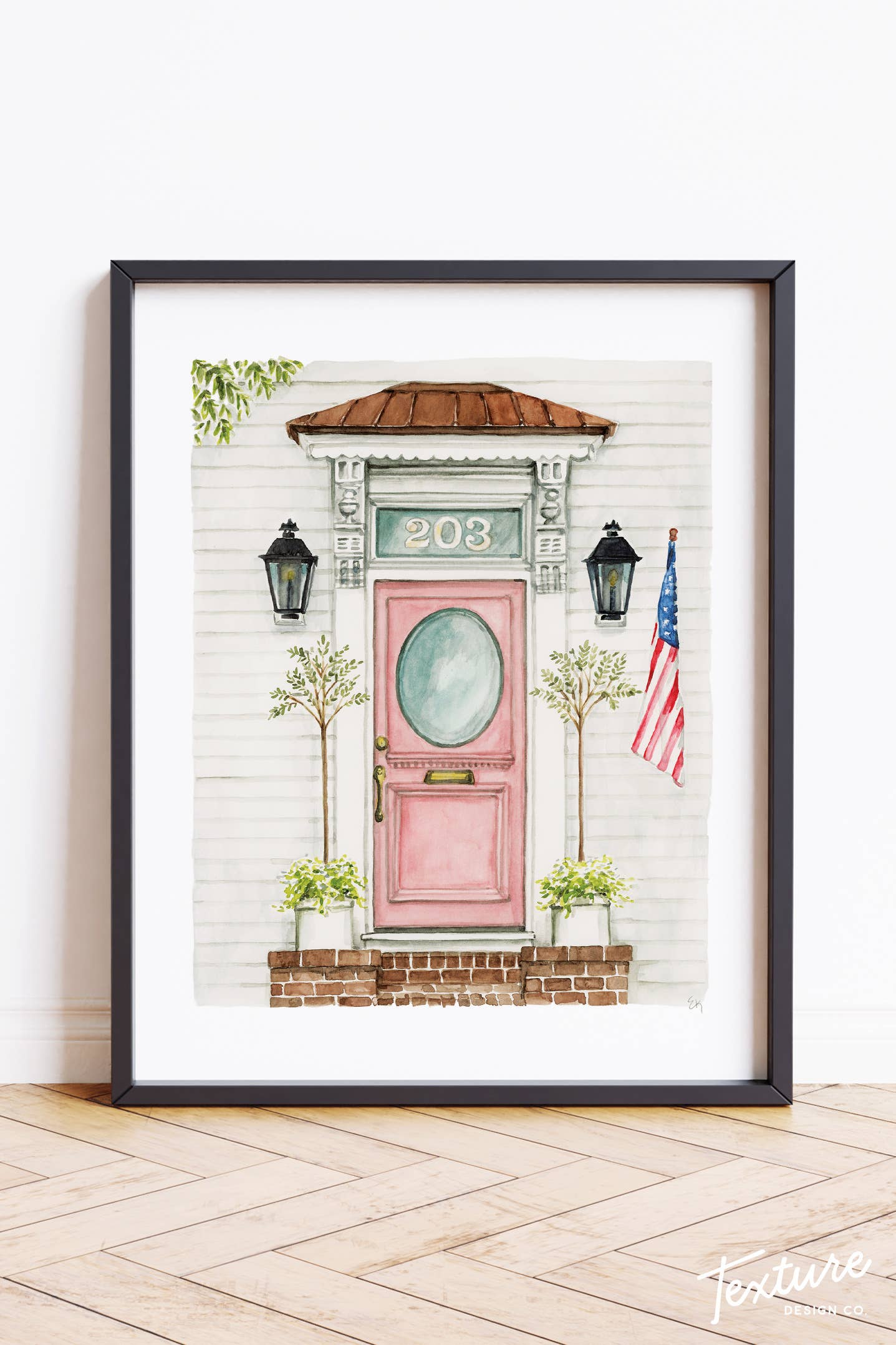 Texture Design Co - Wholesale Art Print - Front Door Watercolor Print: The Pink Door2