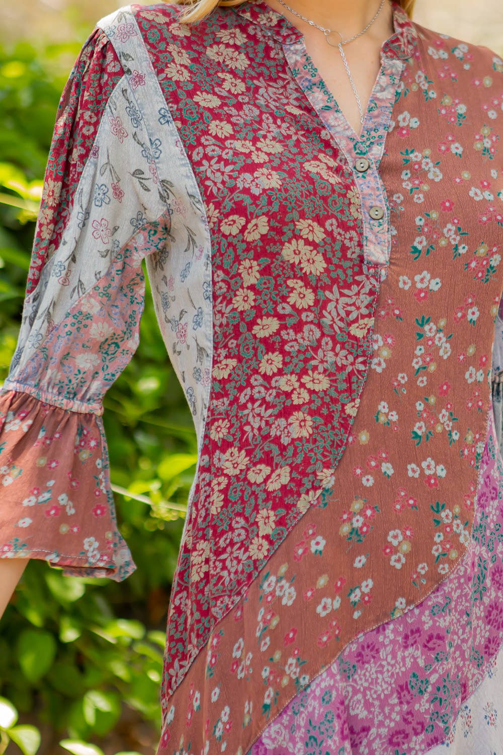 Young Threads - Wholesale Dress - Women's - Boho Patchwork Overdyed Babydoll Dress8