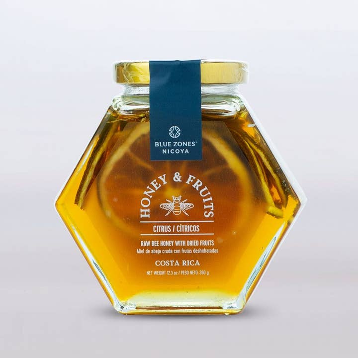 Miel et fruits Miel aux agrumes déshydratés 350g/12 oz pour la vente par Blue Zones Nicoya