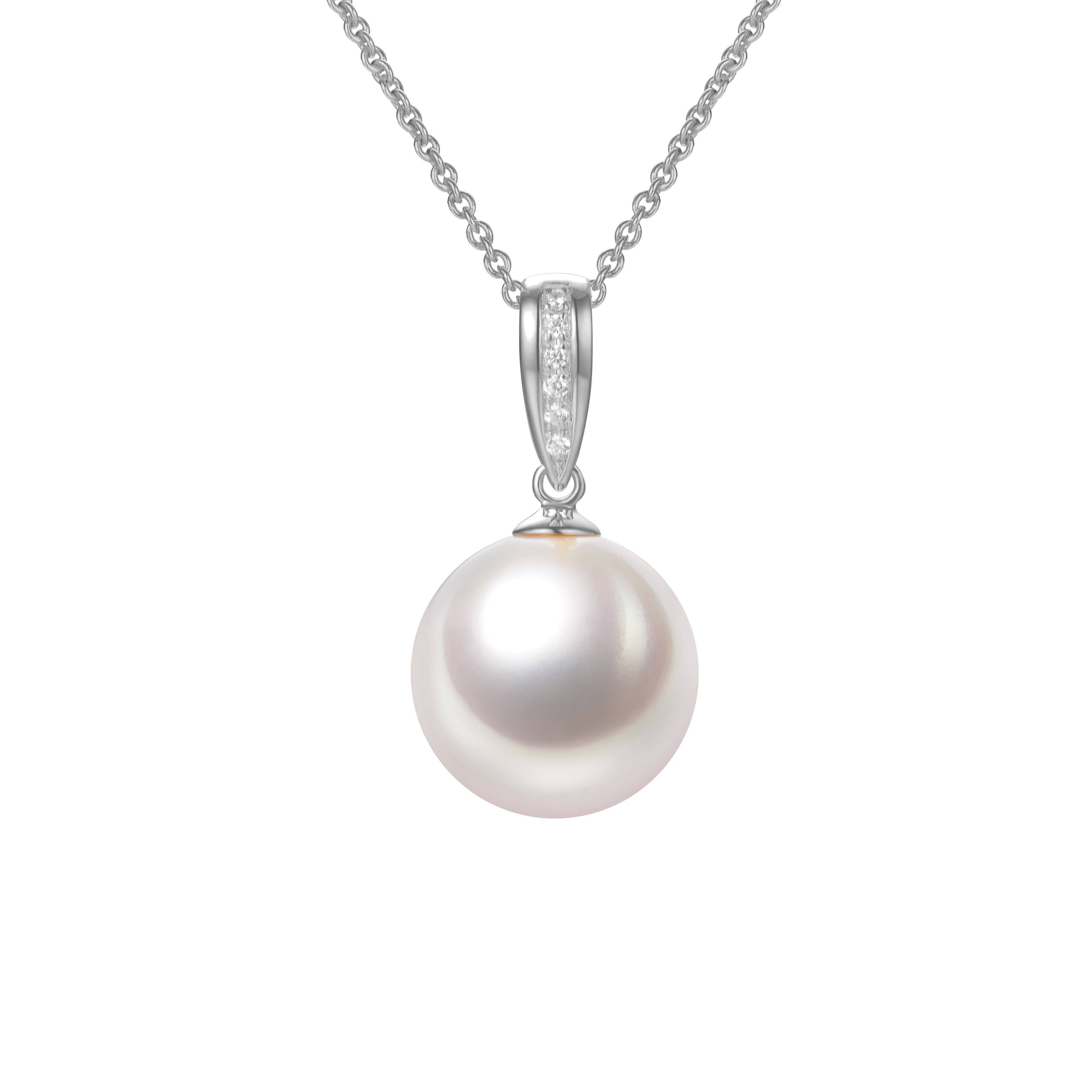 Timeless Pearl - Wholesale Pendant/Charm Necklace - G18k Classic Diamonds Pearl Pendant1