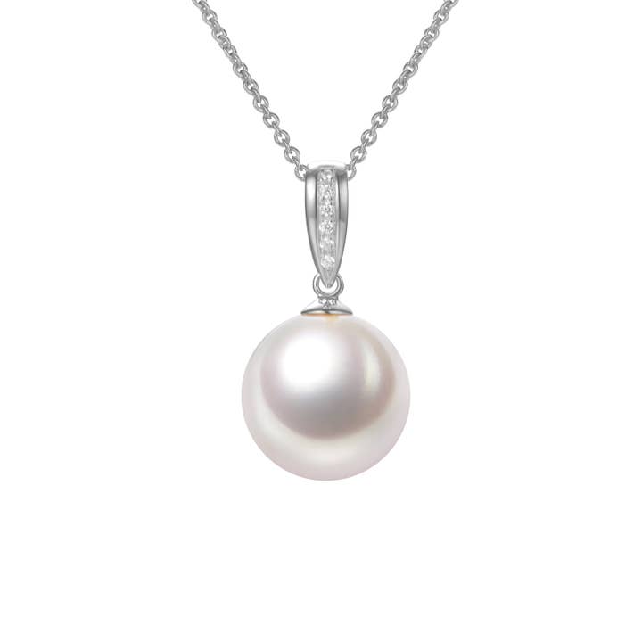 Timeless Pearl - Wholesale Pendant/Charm Necklace - G18k Classic Diamonds Pearl Pendant1