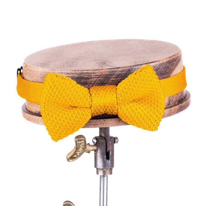 Børns sennep gul strikket slips for engroshandel hos Broni&Bo