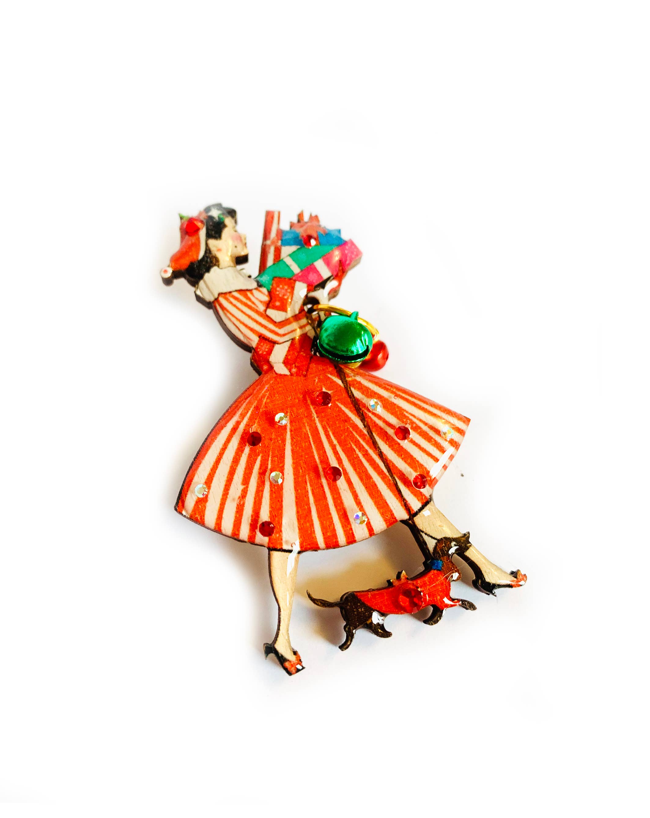 Rosie Rose Parker - Wholesale Brooch - Retro 1950s Christmas brooch Christmas jewellery uk jewllery4