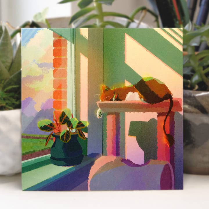 Lazy Cat Postcard for wholesale by helena_pocket