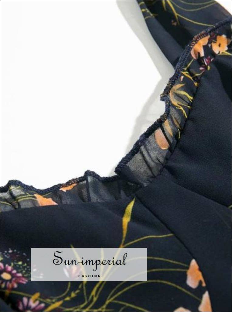 Sun Imperial – wholesale Klänning - Dam – Sol-Imperial Navy Vintage Blommig kvinnor Midi klänning1