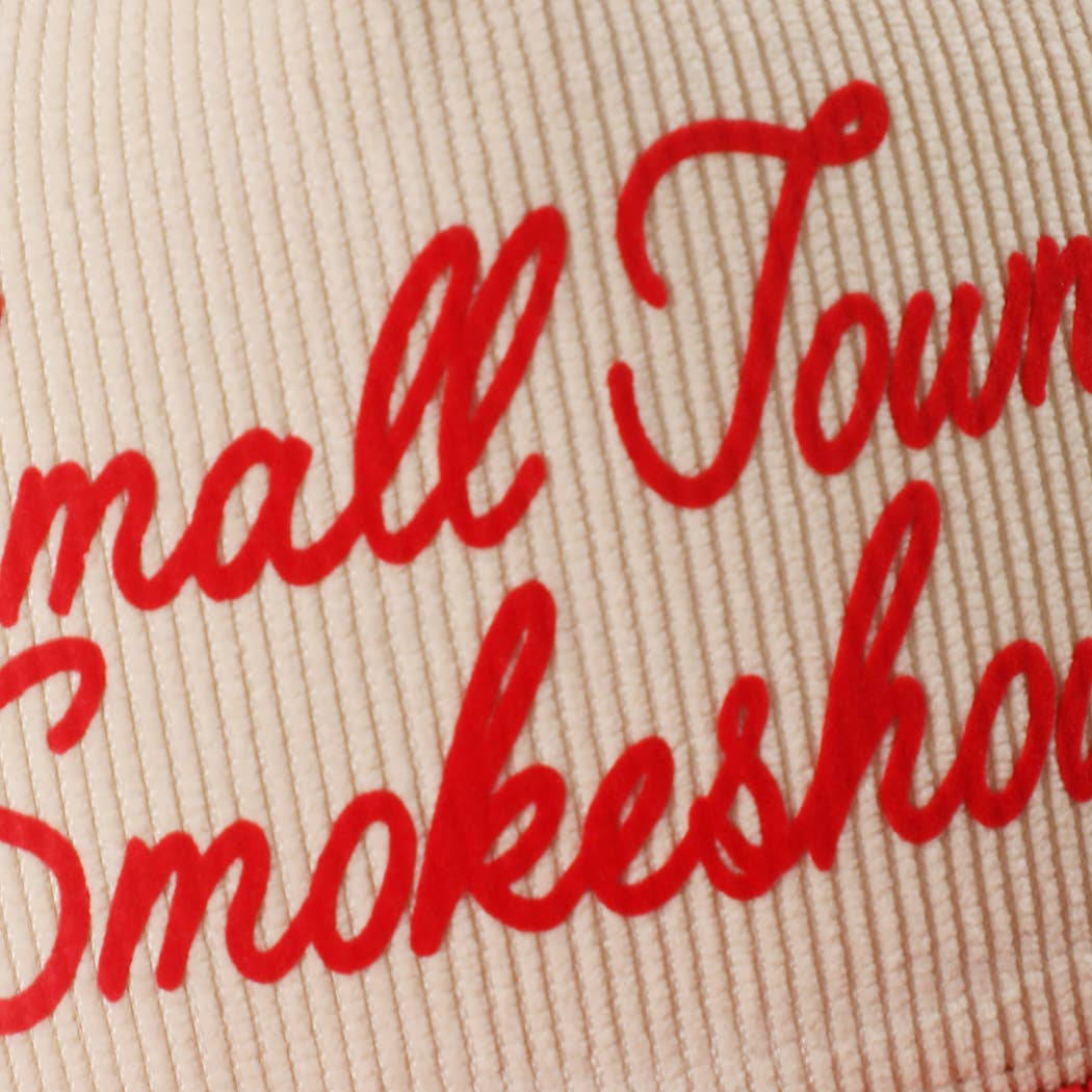 Fashion City - Wholesale Trucker Hat - Unisex - SMALL TOWN SMOKESHOW Heat Press Corduroy Trucker Hat 11