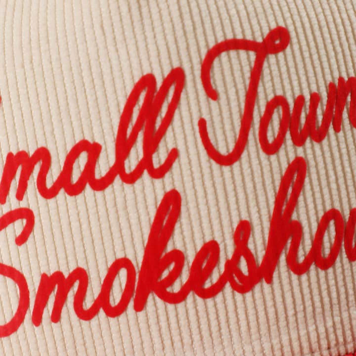 Fashion City - Wholesale Trucker Hat - Unisex - SMALL TOWN SMOKESHOW Heat Press Corduroy Trucker Hat 11
