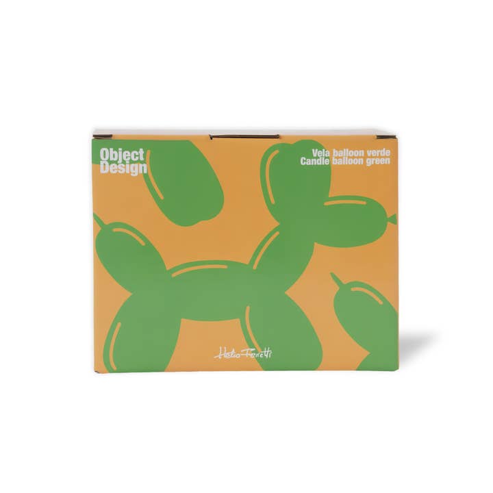 Helio Ferretti - Venta al por mayor Velas de diseño llamativo - VELA DE PERRO GLOBO VERDE - PINTADA A MANO HF1