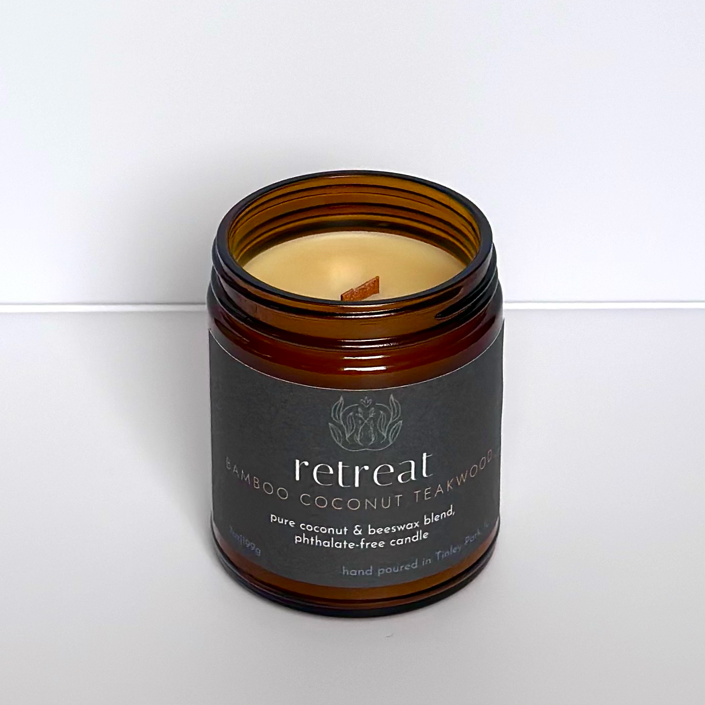 Sprig & Flame - Wholesale Jar/Filled Candle - RETREAT | Pure Coconut Beeswax Hand-Poured Wood Wick Candle4