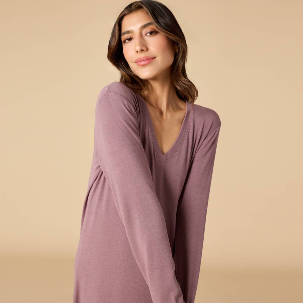 Softies – Engroshandel Natkjole - Dame – Sleep Soft Classic V-hals natkjole til kvinder3