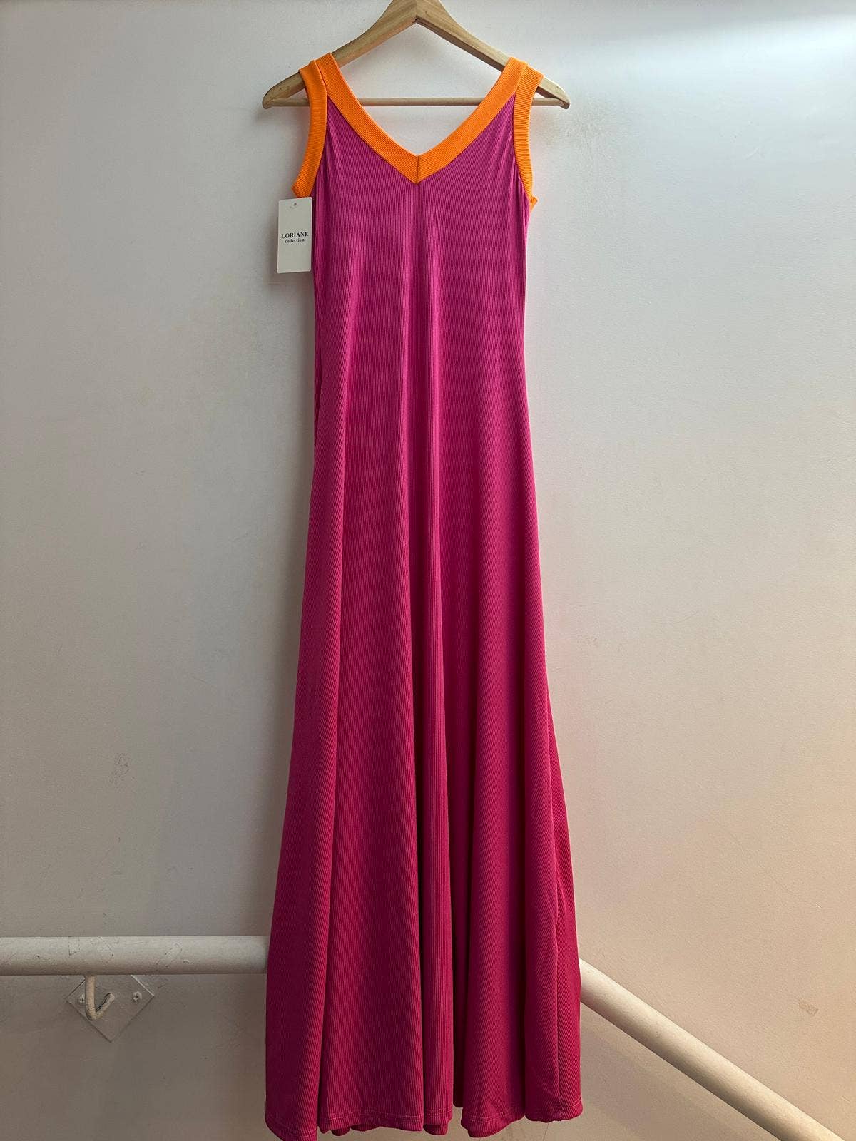 LORIANE - Vendita all'ingrosso Vestito - Donna - 9655 Abito lungo bicolore con spalline2