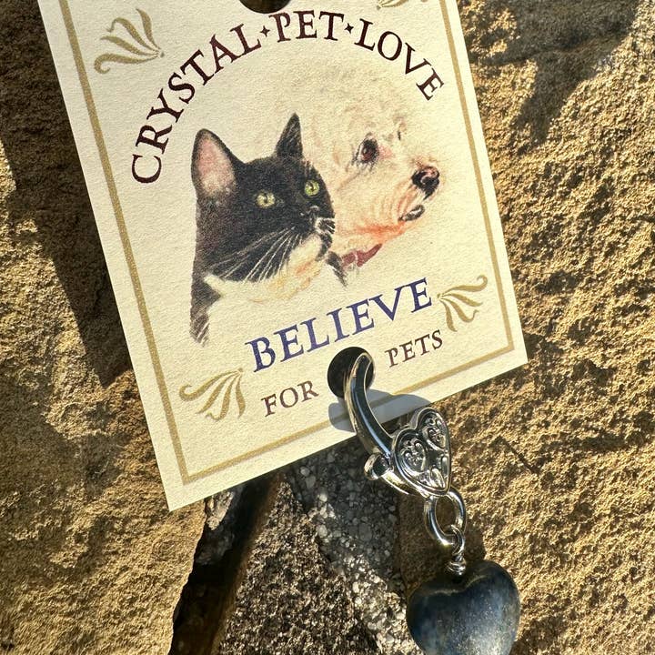 Crystal Pet Love – Meias de época festiva por atacado – Pingente de Coração de Lápis para Suporte Holístico de Cristal2