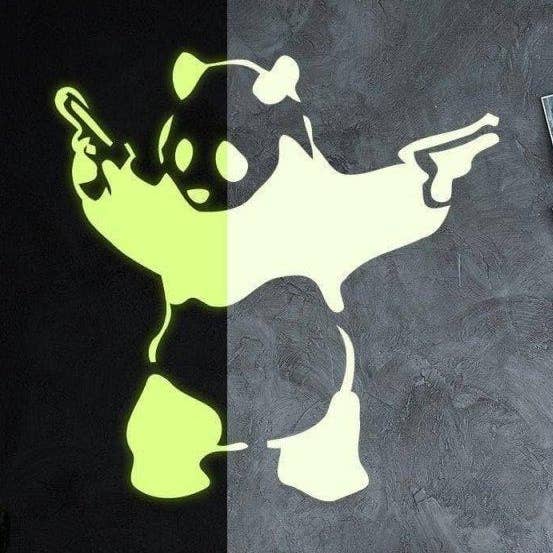 Leuchtendes Stadt-Panda-Wandtattoo, leuchtender urbaner Wandsticker für den Großhandel von Decords