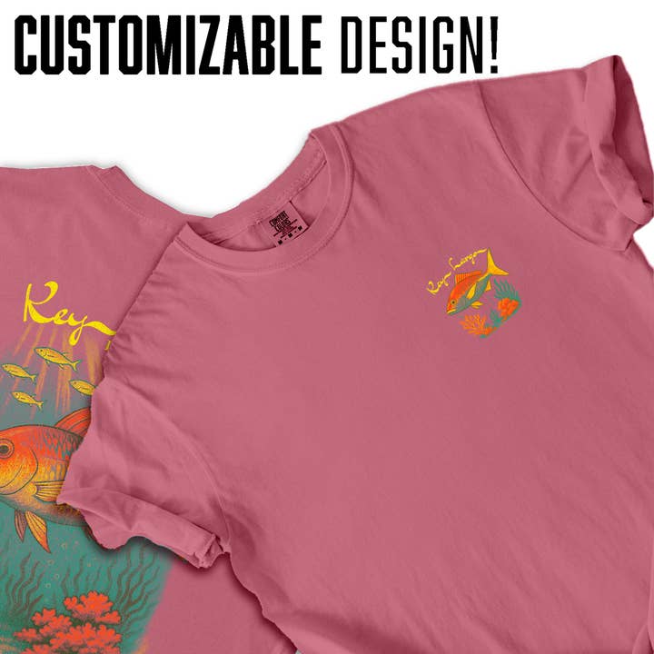 Textile Graphix - Wholesale Screen Printed T-Shirt - Women's - Vintage Key Largo Florida T-Shirt – Tropical Reef Fish & Coral Graphic, Underwater Ocean Wildlife Souvenir Tee3