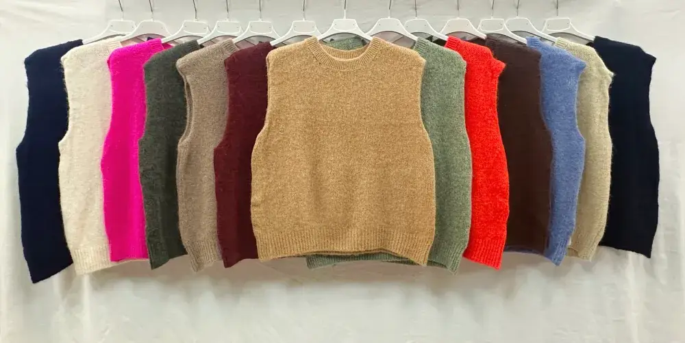 Mimi & Gogo - Wholesale Knit Sweater - Women's - Sleeveless Baby Alpaca Sweater @35552_PulSMAlpaga14