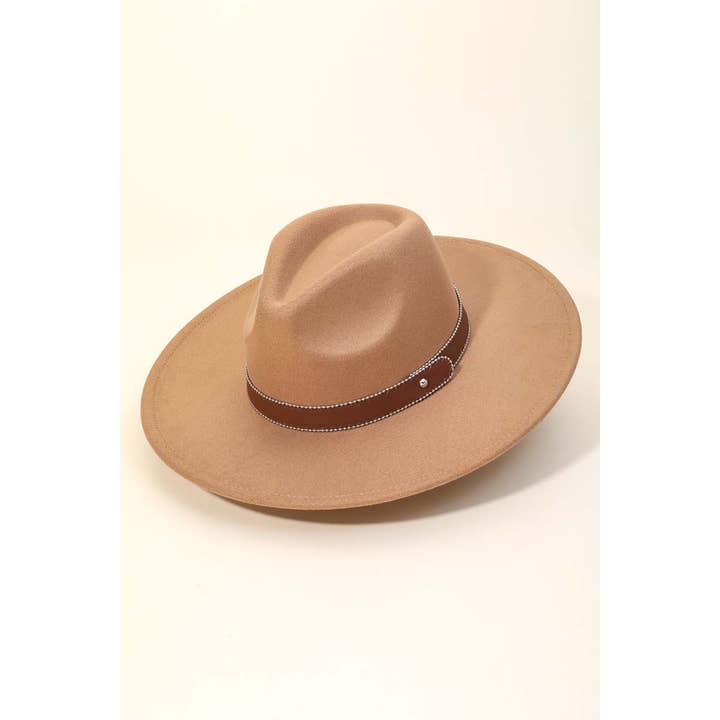 Anarchy Street - Wholesale Fedora - Women's - Faux Leather Strap Flat Brim Fedora Hat