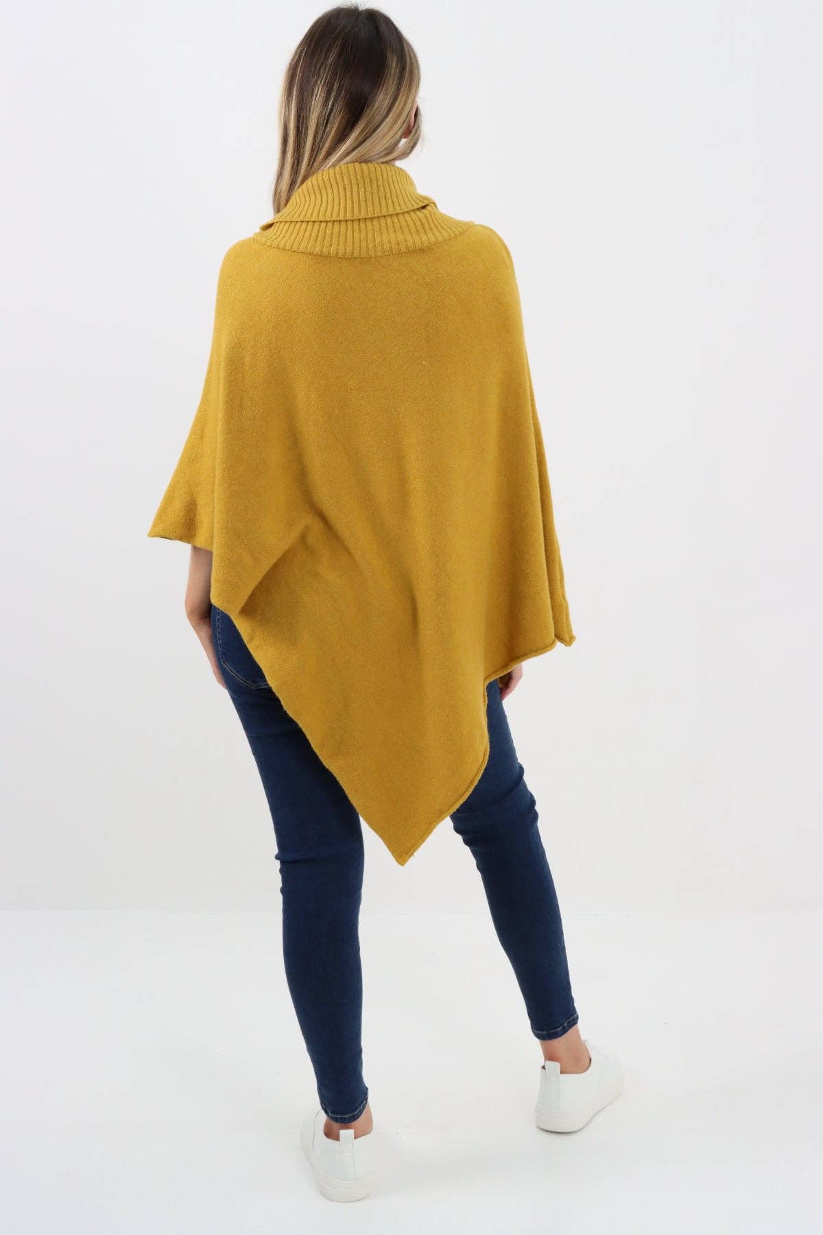 Miss Bold – Engroshandel Poncho - Dame – Italiensk strikket lagenlook poncho med stjernemønster og rullekrave26
