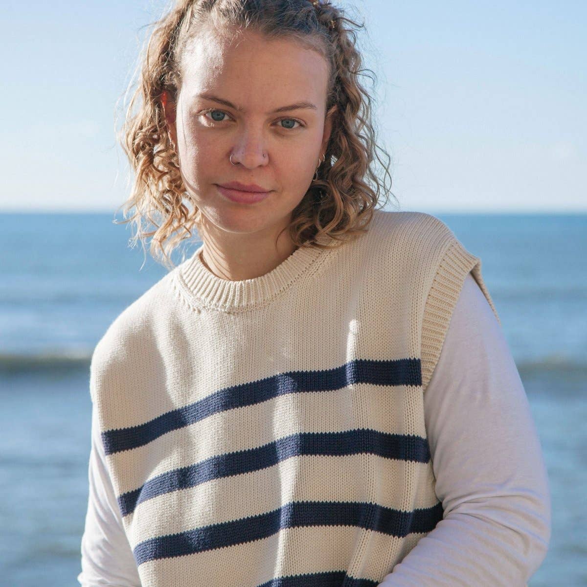 Rapanui Clothing – wholesale Sleeveless sweatshirts – Women′s – Dune Knitted Vest2