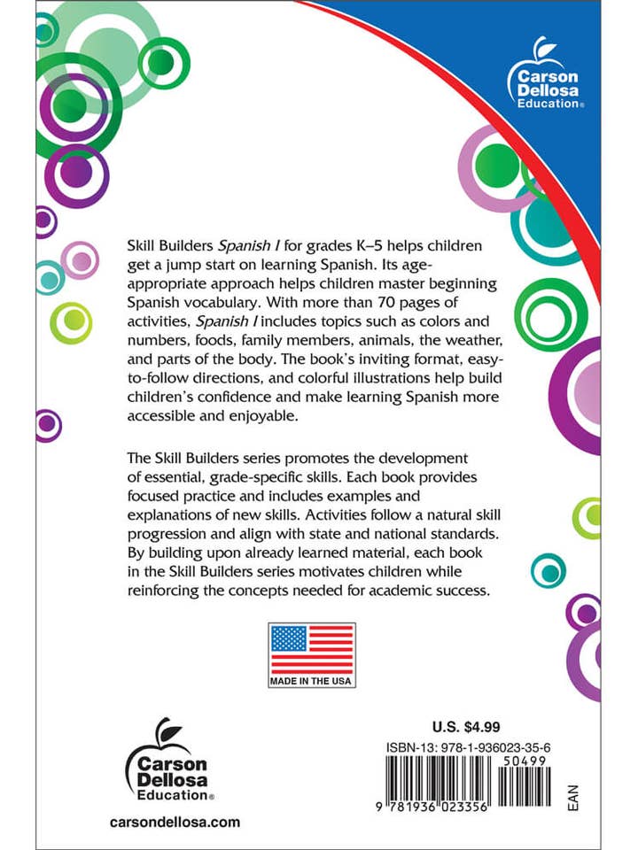 Spanish I, Grades K - 5 (Skill Builders), Grades K - 5 for wholesale by Carson Dellosa Education