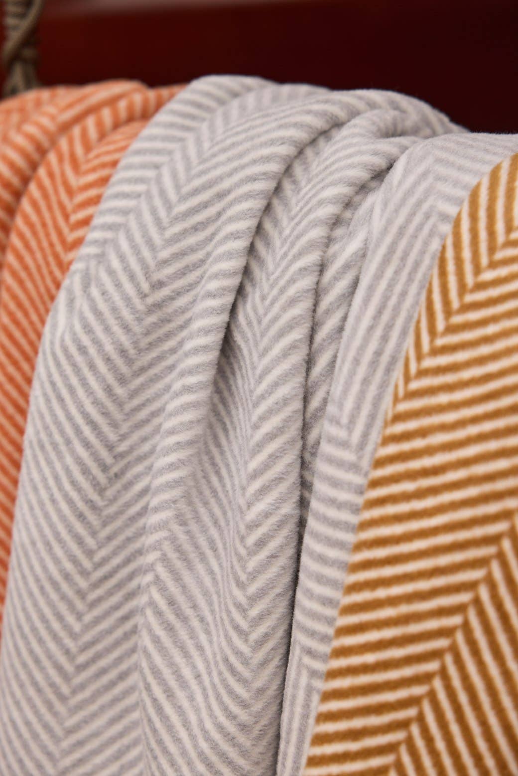 ChappyWrap - Wholesale Bedding Blanket - Harborview Herringbone Light Grey Blanket5