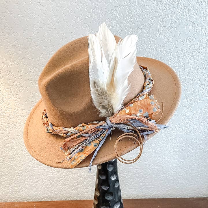 M D H Originals - Wholesale Hat Accessory - Women's - Hat Bar Stuff "Sampler" pack Hat Band, Feathers and Hat Pin