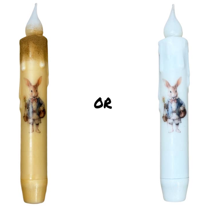 Small Town Dusk - Wholesale Flameless Candle - Vintage Easter Bunny Girl Battery Operated Taper Candles