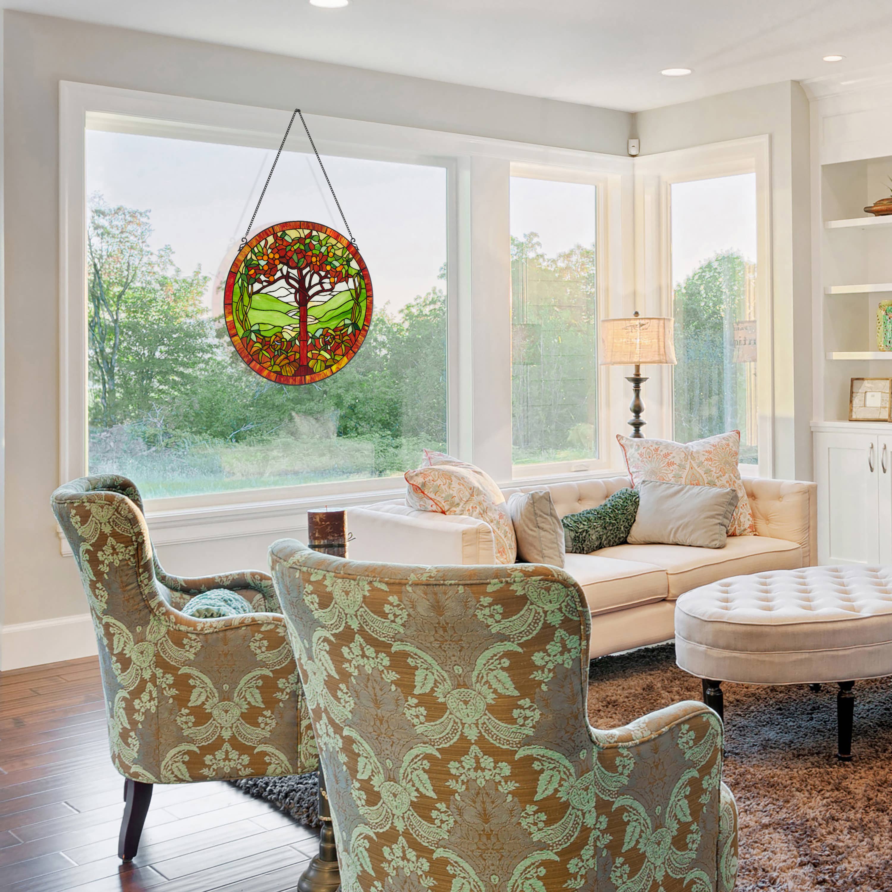 River of Goods - Vente Attrape-soleil - Panneau de vitrail Tree of Life de 24 po6