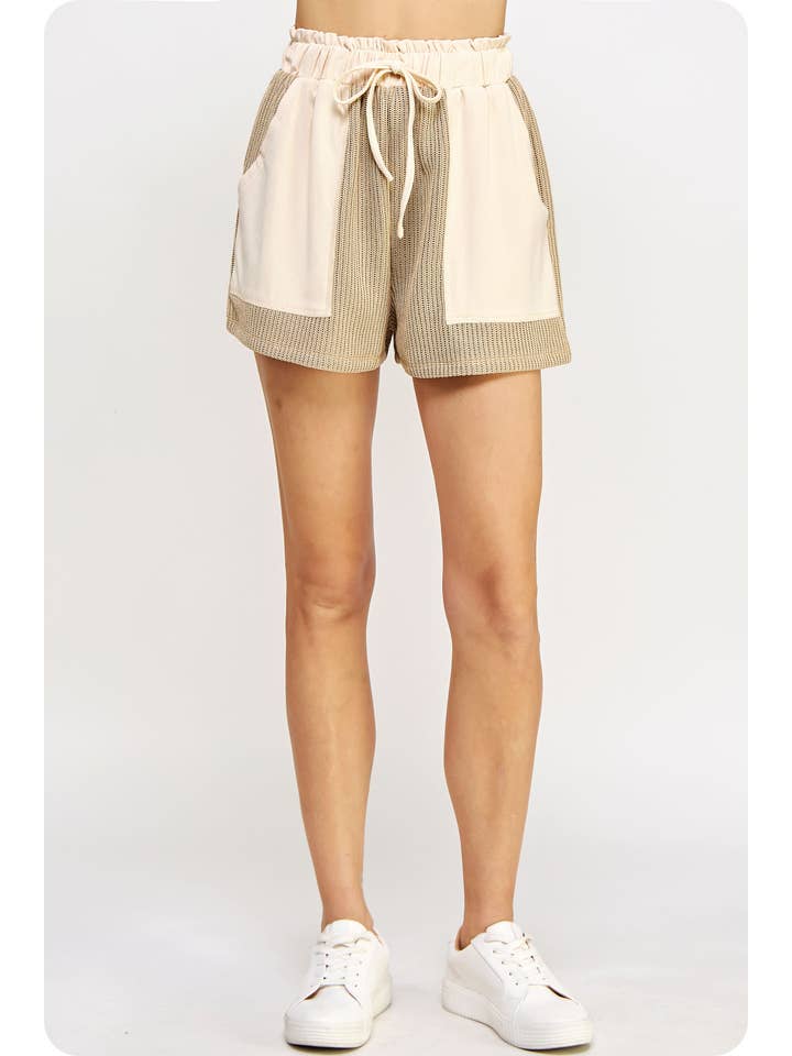 Strut & Bolt - Wholesale Shorts - Women's - Mixed Media Detail Knit Shorts10