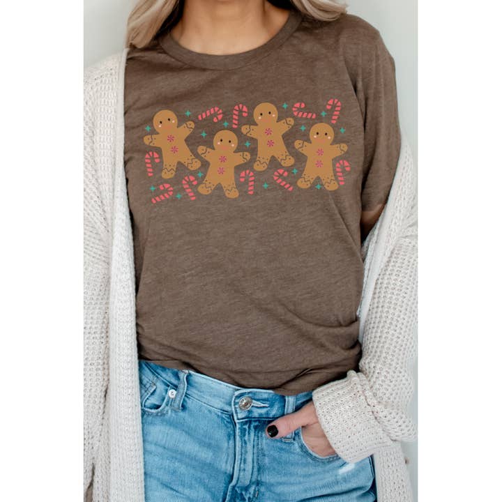 Gingerbread Candy Cane Star Grafik-T-Shirt für Herren für den Großhandel von Kissed Apparel