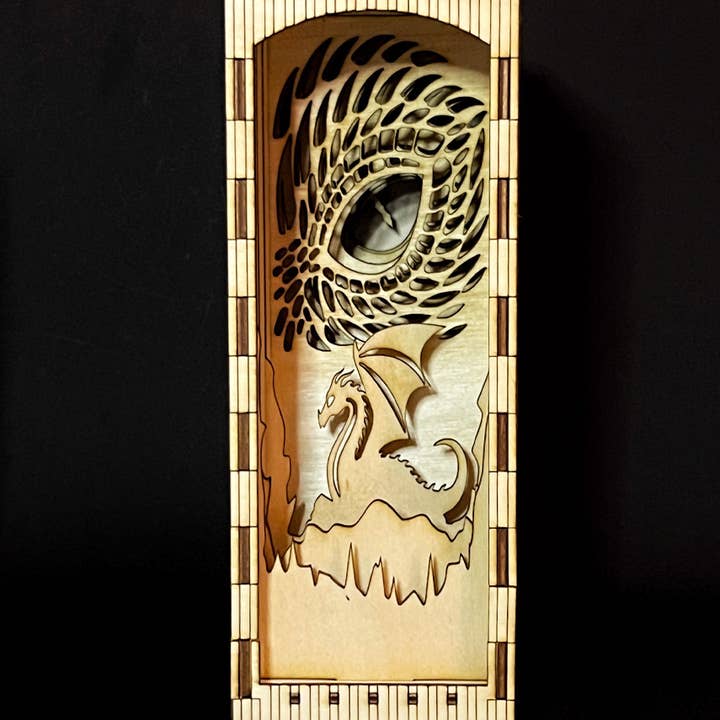 Squirrel Tacos Papercuts - Wholesale Bookend - Book Nook Lighting - Dragon fairytale / fantasy art